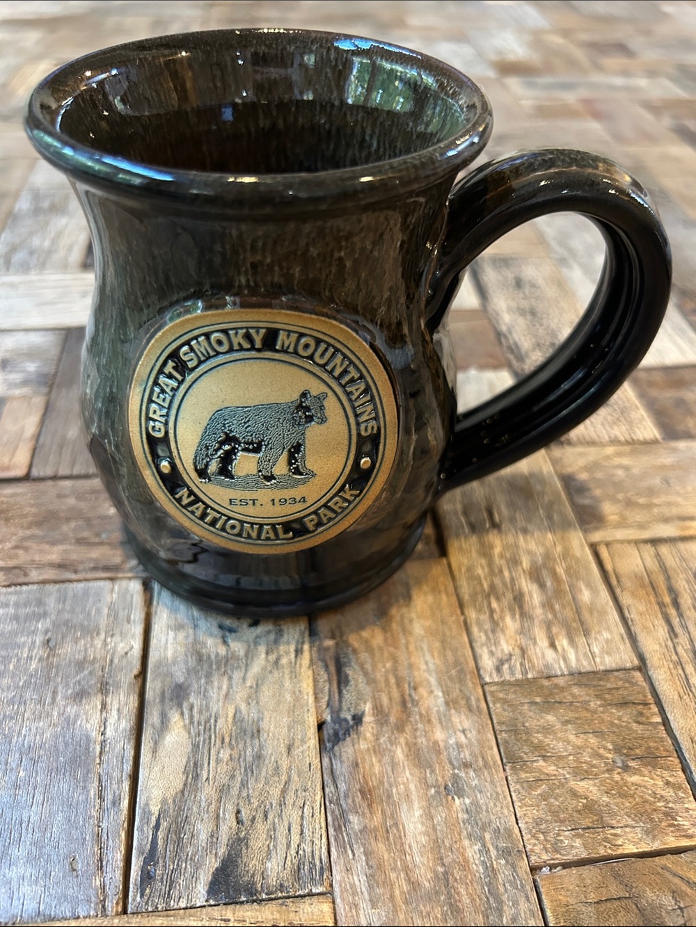 Deneen Pottery Great Smoky Mountains National Park Ceramic Bear Coffee Mug